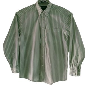 Eddie Bauer Men's Small S long sleeve button down. Green stripe. EUC